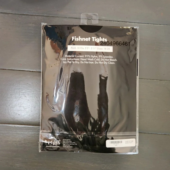 Spirit Halloween Women's Black Fishnet Tights plus size - Picture 3 of 6